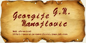 Georgije Manojlović vizit kartica